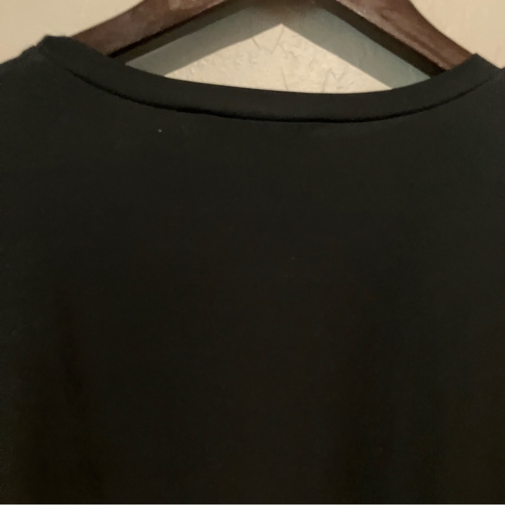Gracia Short Sleeve Ruffles Pleats Tiered Babydoll Black Dress Women's Sz M - Picture 11 of 11